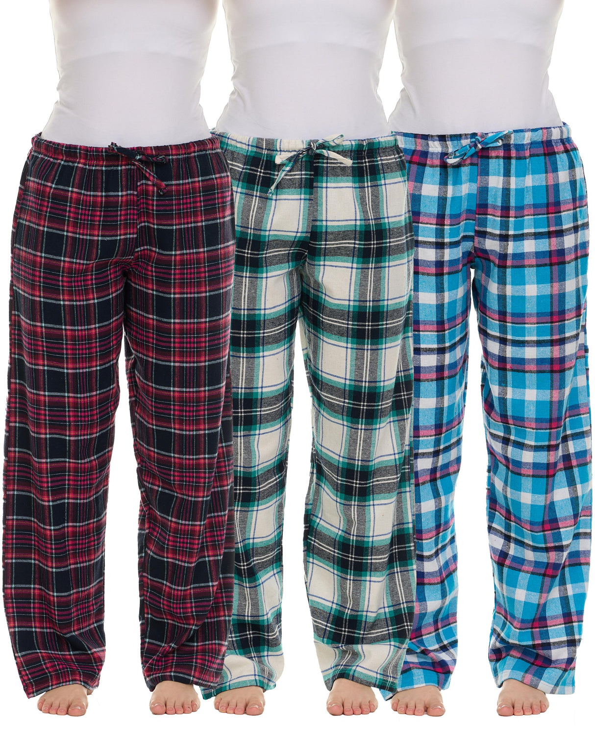 Women's Flannel Lounging Drawstring PJ Sleep Pants