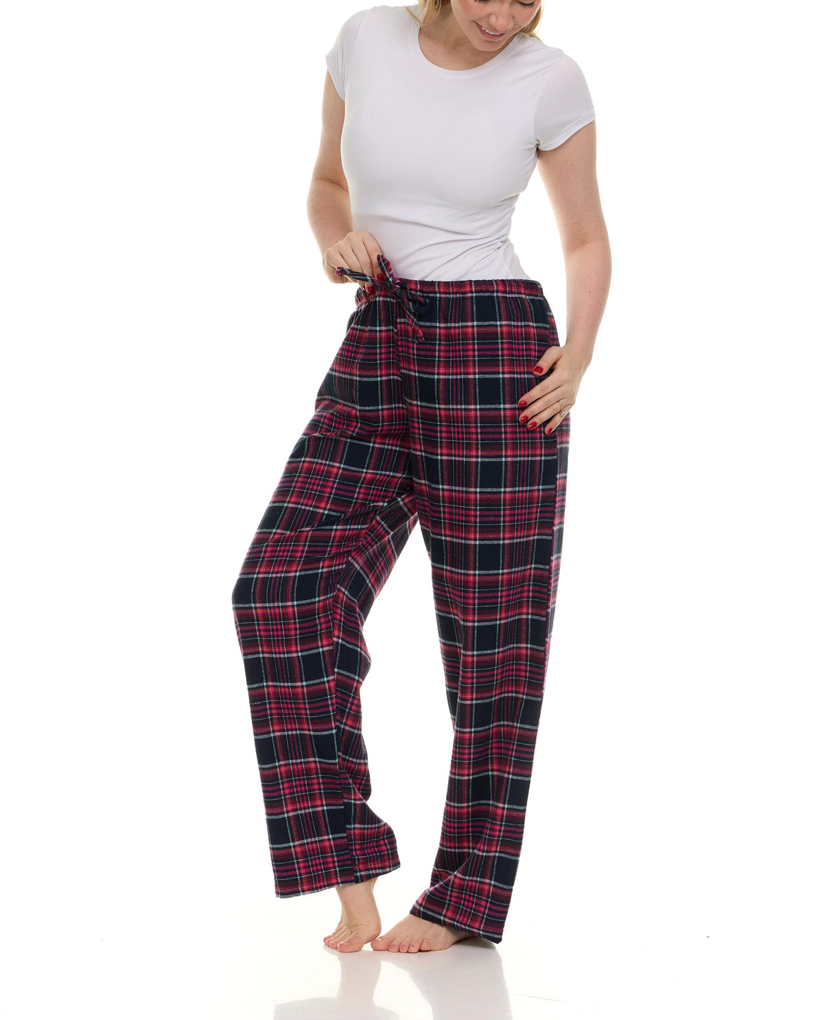 Women's Flannel Lounging Drawstring PJ Sleep Pants