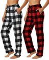 Women's Micro Fleece Plaid Lounge Pants  (Multi-Packs)