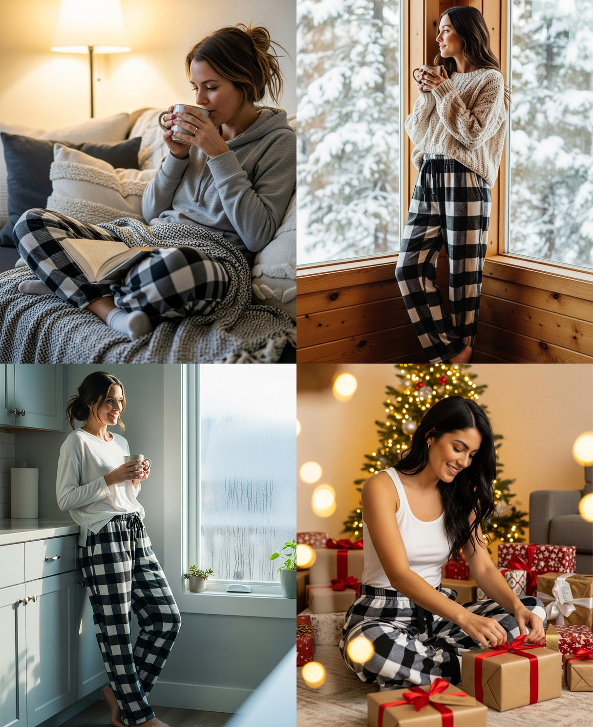 Women's Micro Fleece Plaid Lounge Pants  (Multi-Packs)