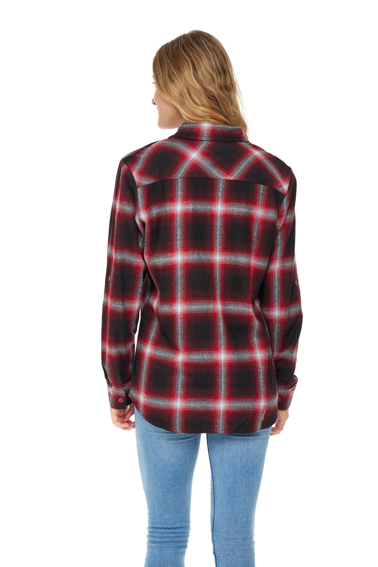 Women's Classic-Fit Long-Sleeve Lightweight Plaid Flannel Shirt (2 Pack)