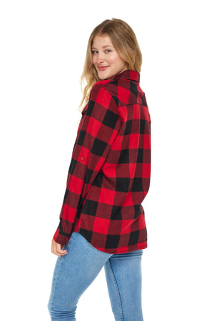 Women's Classic-Fit Long-Sleeve Lightweight Plaid Flannel Shirt (2 Pack)